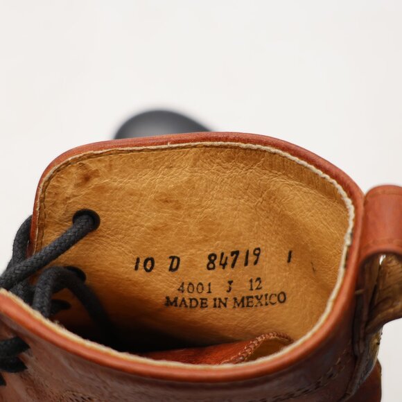 Frye James Lug Wingtip Leather Lace up Chukka Boots Men's Size 10 D Brown Ankle - Picture 3 of 12